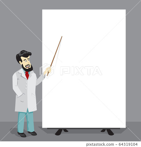 doctor with pointer and big empty poster doctor with pointer and big empty poster 64319104
