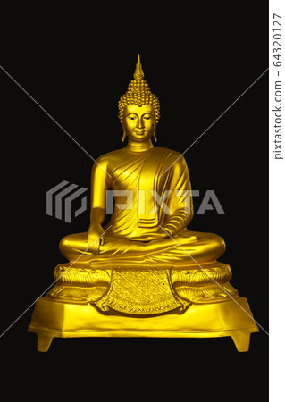 Golden buddha On a black background Golden buddha On a black background 64320127