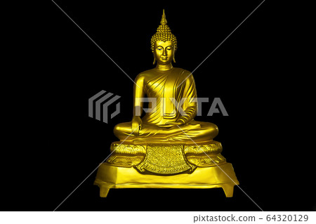 Golden buddha On a black background Golden buddha On a black background 64320129