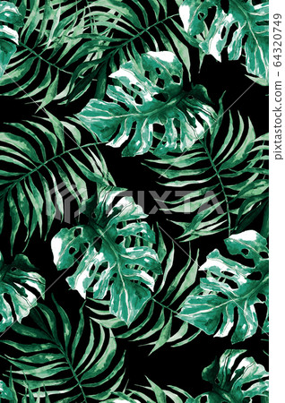 Typical tropical pattern of green color 64320749