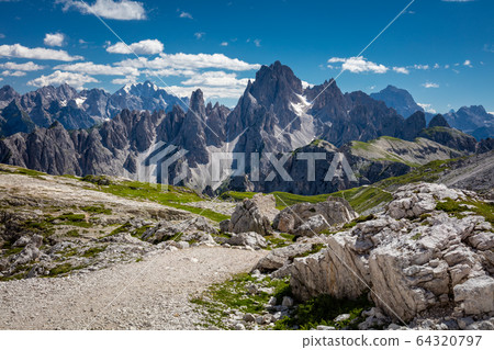 Mountain Landscape with big peaks of Dolomites 64320797
