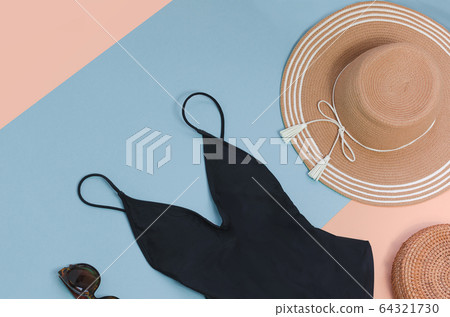 Swimming suit with sunglasses and hat Swimming suit with sunglasses and hat 64321730