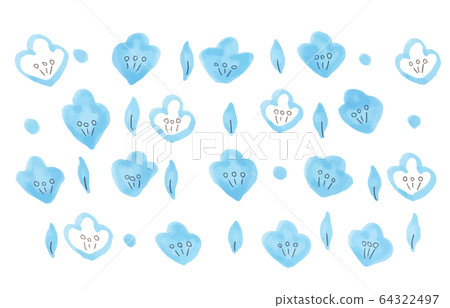 Hand painted blue flowers Hand painted blue flowers 64322497