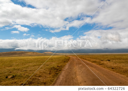 Tanzania Ngorongoro grassland and blue sky 11 Tanzania Ngorongoro grassland and blue sky 11 64322726