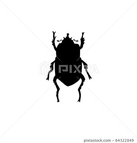 Vector black sketch bug beetle silhouette Vector black sketch bug beetle silhouette 64322849