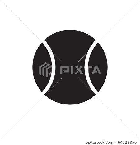 Vector flat black tennis ball Vector flat black tennis ball 64322850