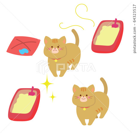 Dirty and clean toilets and cats Dirty and clean toilets and cats 64323517