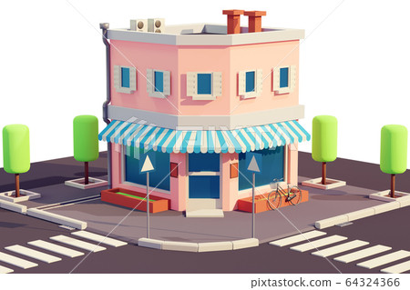 Bakery or shop building isometric style 64324366