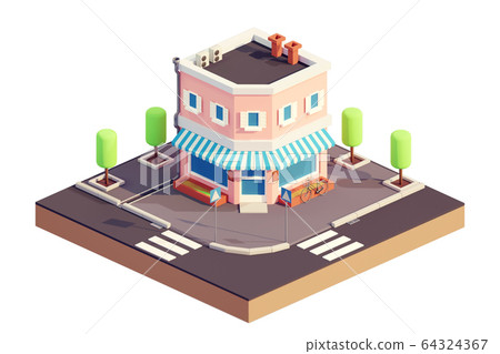 Bakery or shop building isometric style - Stock Illustration [64324367 ...