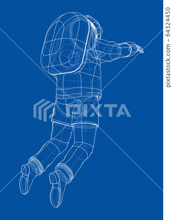 Astronaut concept. Vector rendering of 3d 64324450
