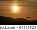 A plane at dusk 64325525