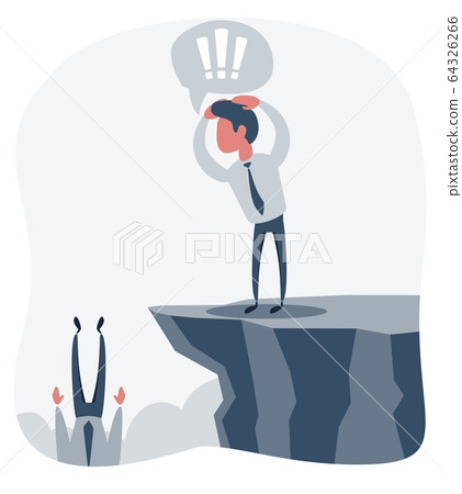 Businessman falls into the abyss, crisis, bankruptcy. Businessman falls into the abyss, crisis, bankruptcy. 64326266