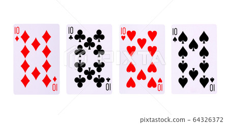 Playing cards for poker game on white background with clipping path. Playing cards for poker game on white background with clipping path. 64326372