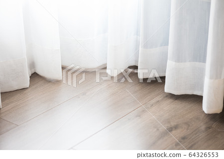 transparent curtain and wood floor transparent curtain and wood floor 64326553