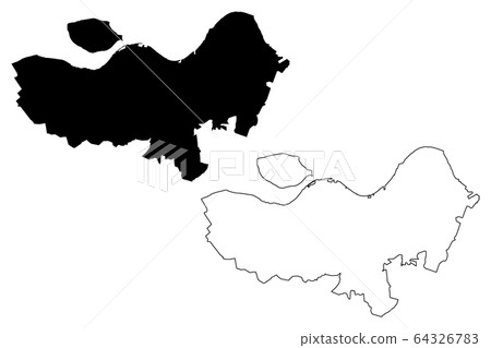 Aalborg City (Kingdom of Denmark) map vector 64326783