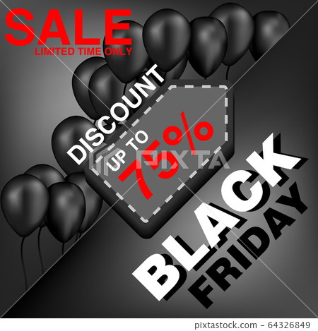 black friday sale template, with helium balloon 64326849