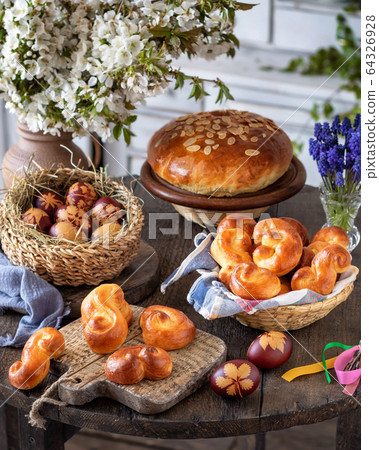 Jidasky or jidase or mazanec - traditional Czech sweet Easter pastry Jidasky or jidase or mazanec - traditional Czech sweet Easter pastry 64326928