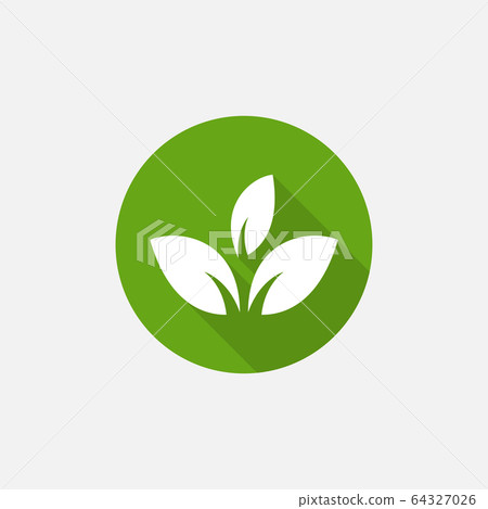 Flat circle leaves icons. Leaf vector illustration - Stock Illustration ...