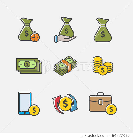 Money and Banking vector icons pack - Stock Illustration [64327032] - PIXTA