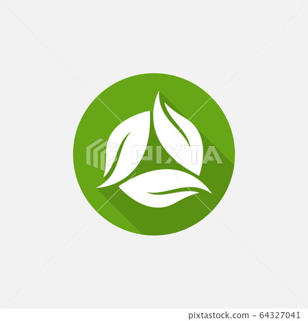 Flat circle leaves icons. Leaf vector illustration Flat circle leaves icons. Leaf vector illustration 64327041