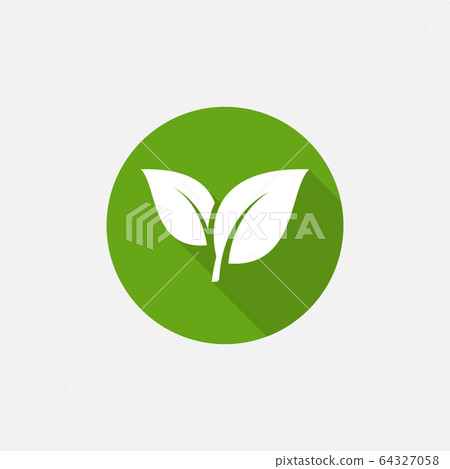 Flat circle leaves icons. Leaf vector illustration - Stock Illustration ...