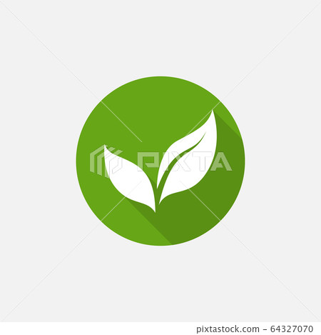 Flat circle leaves icons. Leaf vector illustration 64327070