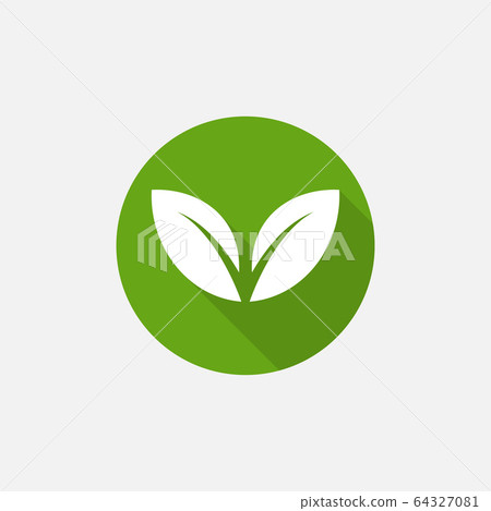 Flat circle leaves icons. Leaf vector illustration 64327081