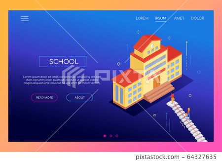 School concept - modern isometric vector web banner 64327635
