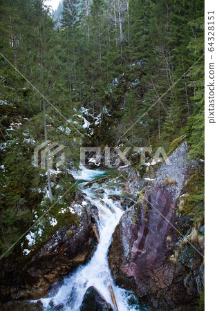 Beautiful waterfall Wodogrzmoty Mickiewicza in 64328151