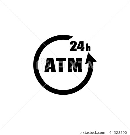 24 hour ATM icon illustration isolated vector sign 24 hour ATM icon illustration isolated vector sign 64328290