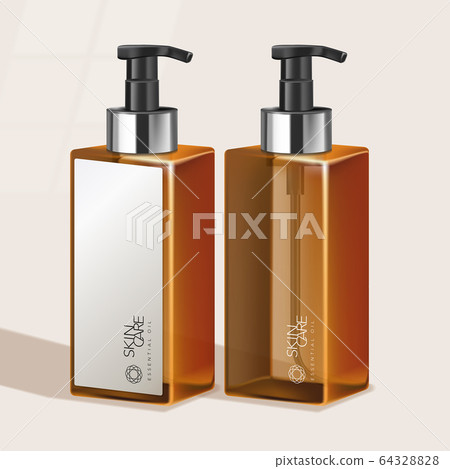 Vector Tinted Tall Pump Bottle for Haircare / Skincare / Health Care / Toiletries Products 64328828