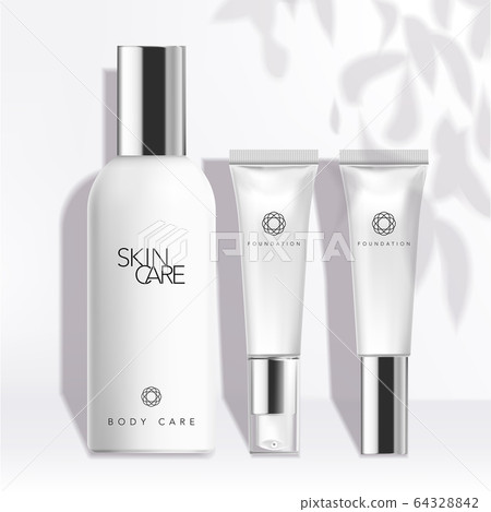 Vector Cosmetics / Healthcare Bottle & Tube Packaging Set in White Background 64328842