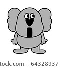 Koala with open mouth not blocked 64328937