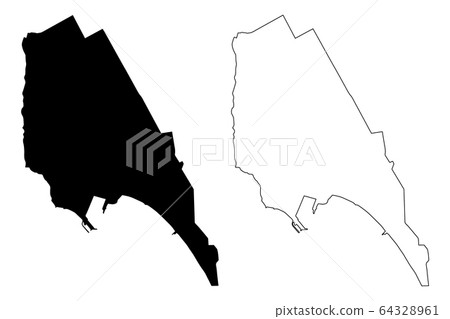 Durres City (Republic of Albania) map vector Durres City (Republic of Albania) map vector 64328961
