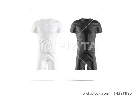 Blank black and white soccer uniform with t-shirt short mockup Blank black and white soccer uniform with t-shirt short mockup 64328980