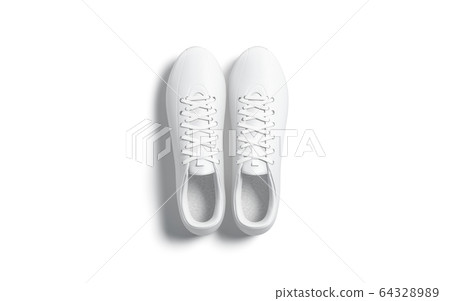 Blank white soccer boots pair mockup, top view Blank white soccer boots pair mockup, top view 64328989
