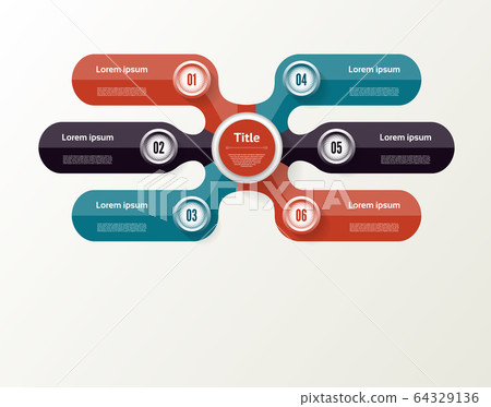 Vector infographic template for diagram, graph, presentation and chart. Business concept with 6 options, parts, steps or processes Vector infographic template for diagram, graph, presentation and chart. Business concept with 6 options, parts, steps or processes 64329136