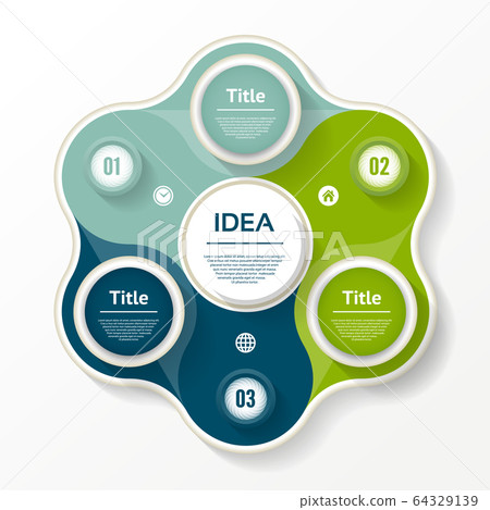 Vector circle infographic. Template for diagram, graph, presentation and chart. Business concept with three options, parts, steps or processes. Abstract background Vector circle infographic. Template for diagram, graph, presentation and chart. Business concept with three options, parts, steps or processes. Abstract background 64329139