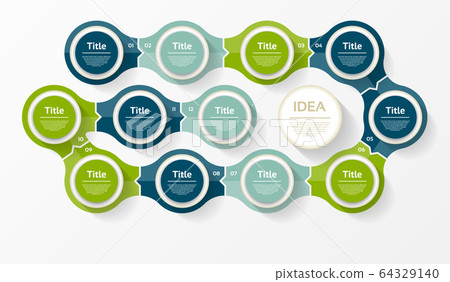 Vector circle infographic. Template for cycle diagram, graph, presentation and round chart. Business concept with 12 options, parts, steps or processes. Abstract background. Vector circle infographic. Template for cycle diagram, graph, presentation and round chart. Business concept with 12 options, parts, steps or processes. Abstract background. 64329140