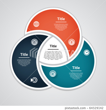 Vector circle infographic. Template for diagram, graph, presentation and chart. Business concept with three options, parts, steps or processes. Abstract background Vector circle infographic. Template for diagram, graph, presentation and chart. Business concept with three options, parts, steps or processes. Abstract background 64329142
