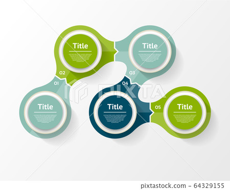Vector circle infographic. Template for diagram, graph, presentation and chart. Business concept with 5 options, parts, steps or processes. Abstract background Vector circle infographic. Template for diagram, graph, presentation and chart. Business concept with 5 options, parts, steps or processes. Abstract background 64329155