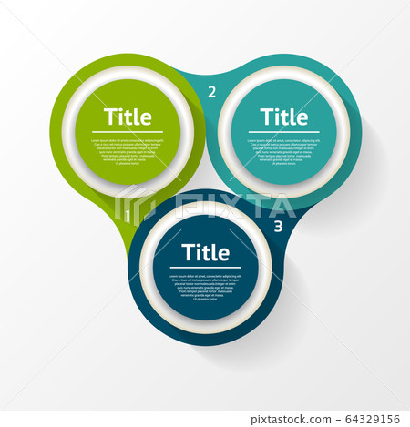 Vector circle infographic. Template for diagram, graph, presentation and chart. Business concept with three options, parts, steps or processes. Abstract background 64329156
