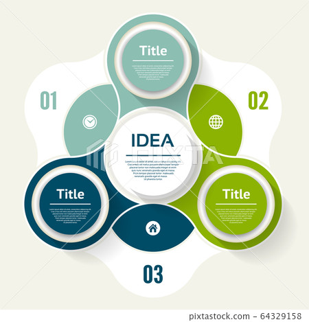 Vector circle infographic. Template for diagram, graph, presentation and chart. Business concept with three options, parts, steps or processes. Abstract background Vector circle infographic. Template for diagram, graph, presentation and chart. Business concept with three options, parts, steps or processes. Abstract background 64329158