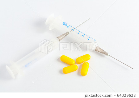 Different kind of medications injection or pills Different kind of medications injection or pills 64329628