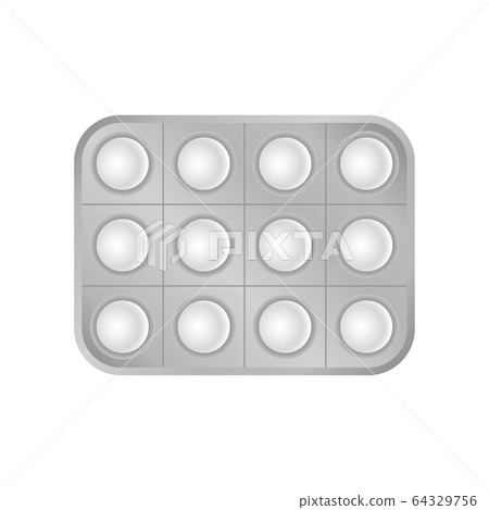 Virus white pill tablet medical help icon vector Virus white pill tablet medical help icon vector 64329756