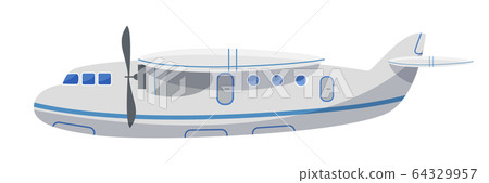 Commercial airplane flat vector illustrations 64329957