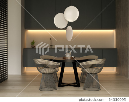 Minimalist Interior of modern living room 3D rendering 64330095