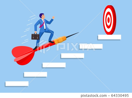 Businessman aim arrow to target-插圖素材 [64330495] - PIXTA圖庫