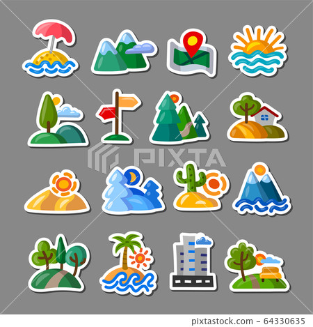 landscapes stickers set 64330635