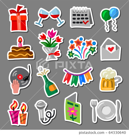 celebrations and event stickers 64330640